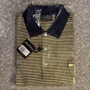 Masters Navy and Yellow Striped Polo Shirt